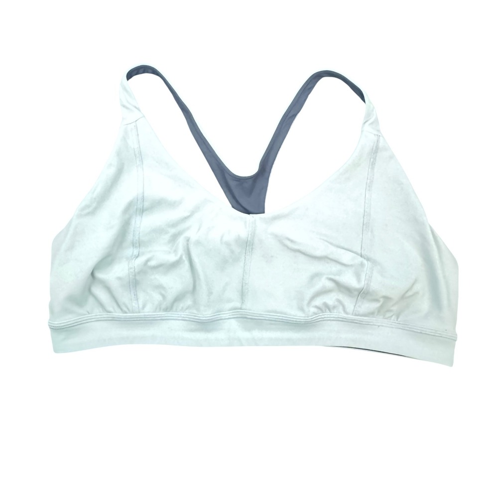 Prana Sports Bra Women XL Light Grey Strappy Racerback Activewear